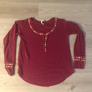 Free People Rainbow Thermal Tee Size M